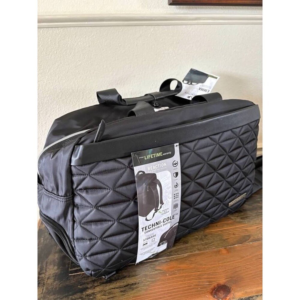 Kenneth Cole Reaction Emma Convertible Duffel  Travel Bag, Black-NWT